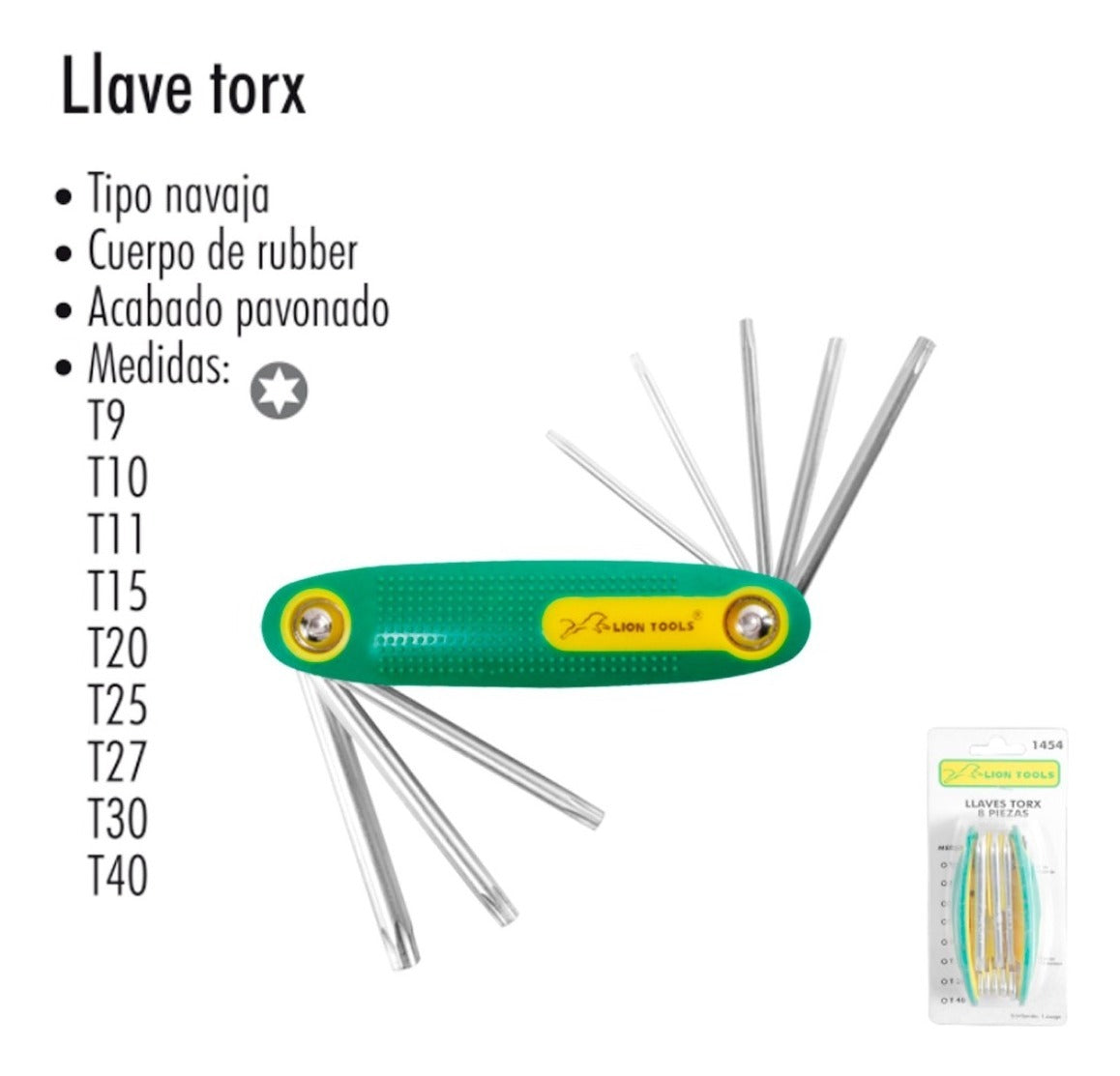 Juego De Llaves Torx, 8 Piezas Tipo Navaja Verde Oscuro
