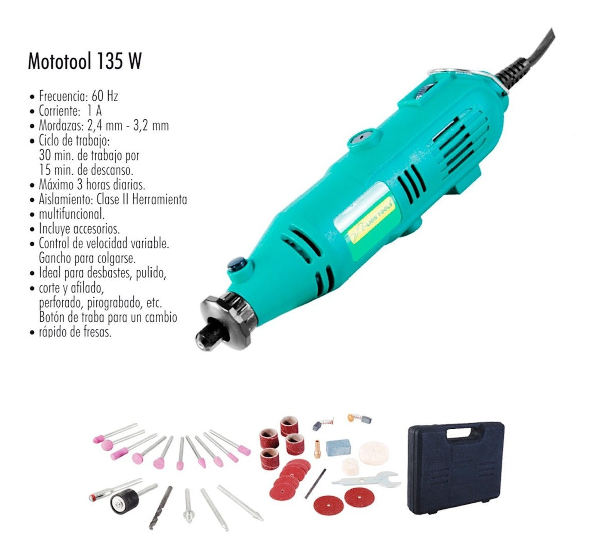 Moto Tool Tipo Dremel 135 W Con Accesorios Envio Inmediato!! 60hz