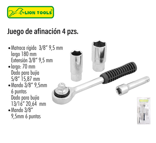 Juego de afinacion mango ridigo 4 piezas