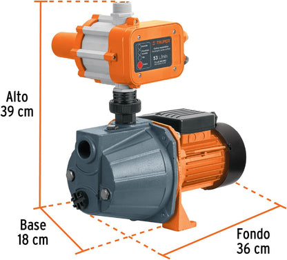 Truper PRE-1/2, Bomba presurizadora jet hierro 1/2 HP con control, bobinas de cobre