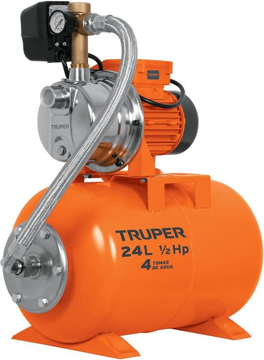 Truper HIDR-1/2X24, Bomba (Equipo hidroneumático) Uso doméstico, 24 Litros