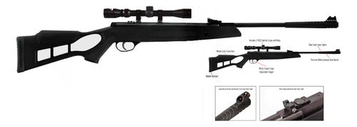 Rifle Hatsan Edge 5.5mm Con Mira 3-9x32 800fps Solid Impact Negro 5.5 Mm