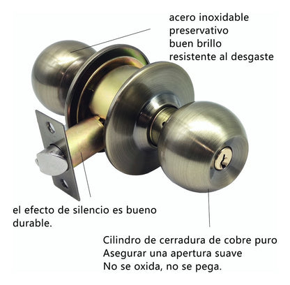 Cerradura Chapa Perilla Acero Inoxidable Puerta Recámara Verde Oscuro