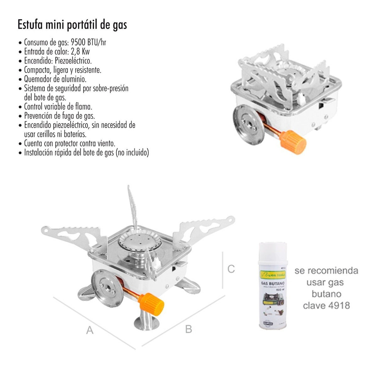 Mini Estufa De Camping Plegable De Acero Inoxidable Ligera
