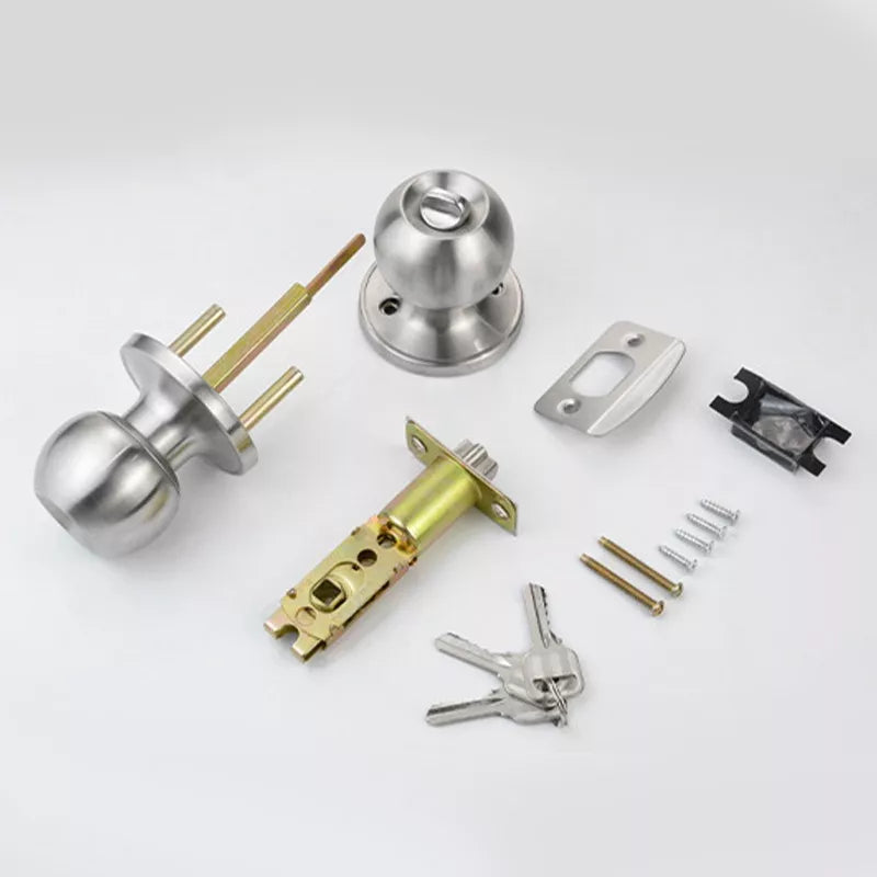 Cerradura Chapa De Perilla Acero Inoxidable Puerta Recámara Plateado