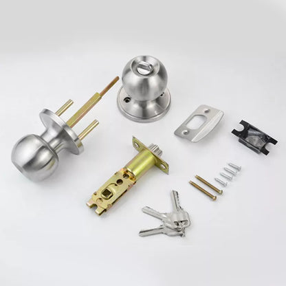 Cerradura Chapa De Perilla Acero Inoxidable Puerta Recámara Plateado