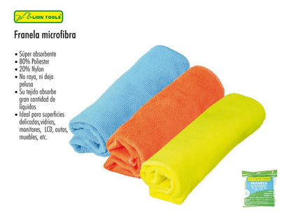 Franela Toalla Microfibra 40 X 40 Pack 6 Piezas Color Varios Variado