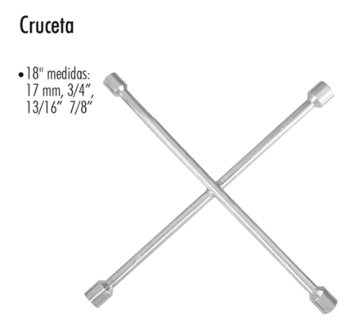 Cruceta Llave De Cruz 18 Pulgadas 457,2mm Pulida Y Cromada