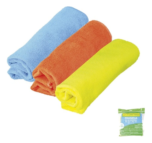 Franela Toalla Microfibra 40 X 40 Pack 6 Piezas Color Varios Variado