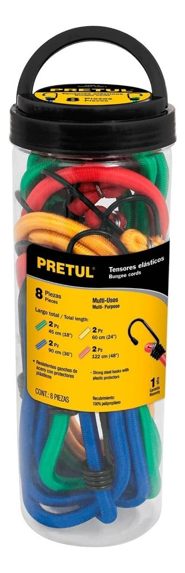Tensores Elásticos, Set Con 8 Piezas, Pretul 22021