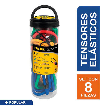 Tensores Elásticos, Set Con 8 Piezas, Pretul 22021