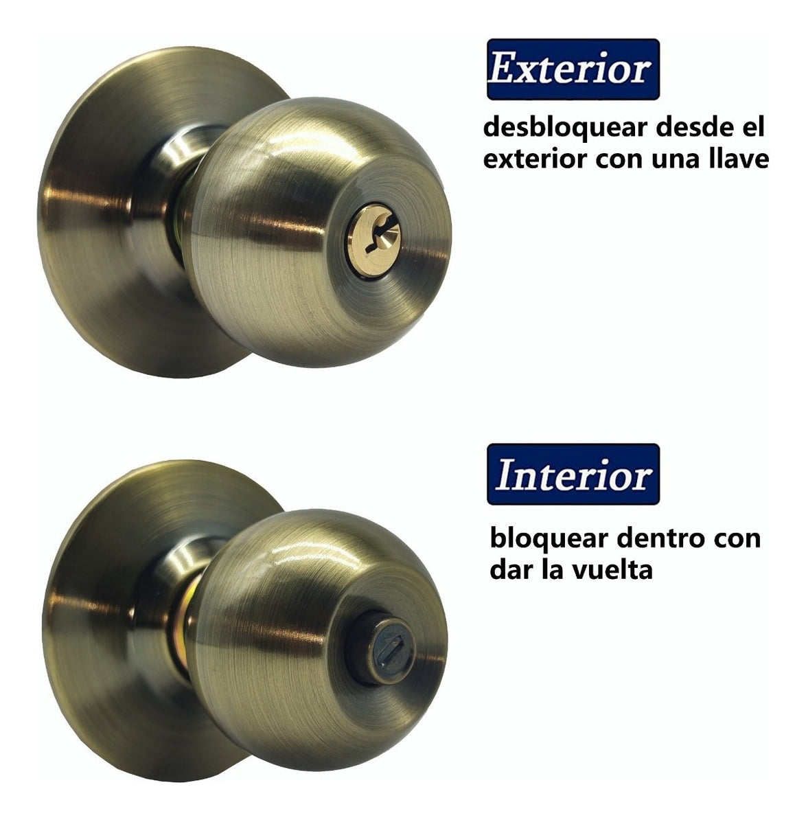 Cerradura Chapa Perilla Acero Inoxidable Puerta Recámara Verde Oscuro