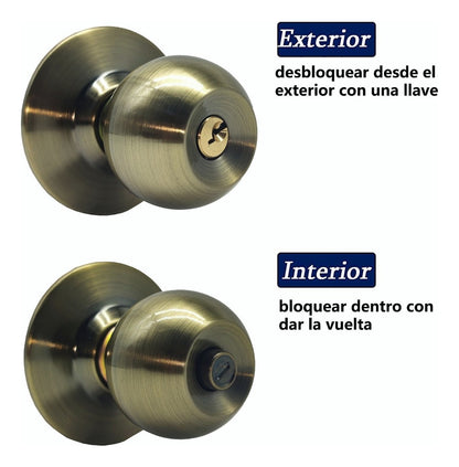 Cerradura Chapa Perilla Acero Inoxidable Puerta Recámara Verde Oscuro