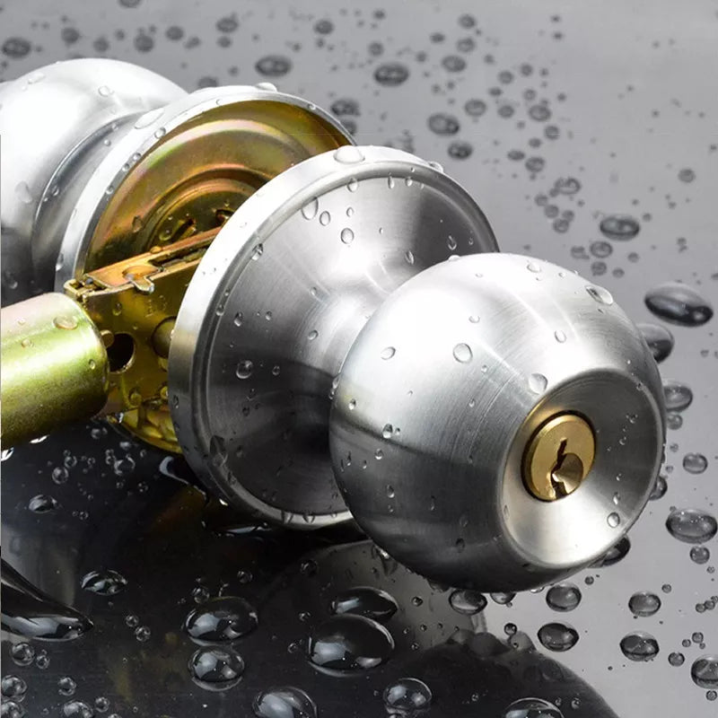 Cerradura Chapa De Perilla Acero Inoxidable Puerta Recámara Plateado