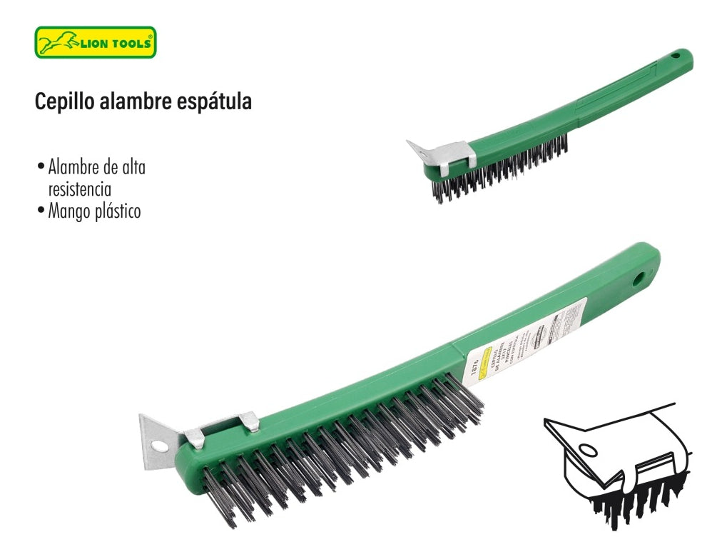Cepillo Alambre Cerdas  Acero Alta Resistencia Con Espatula