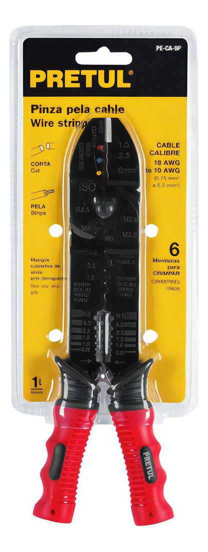 Pinza Pela Cables 9'', 6 Mordazas 22710 Pretul