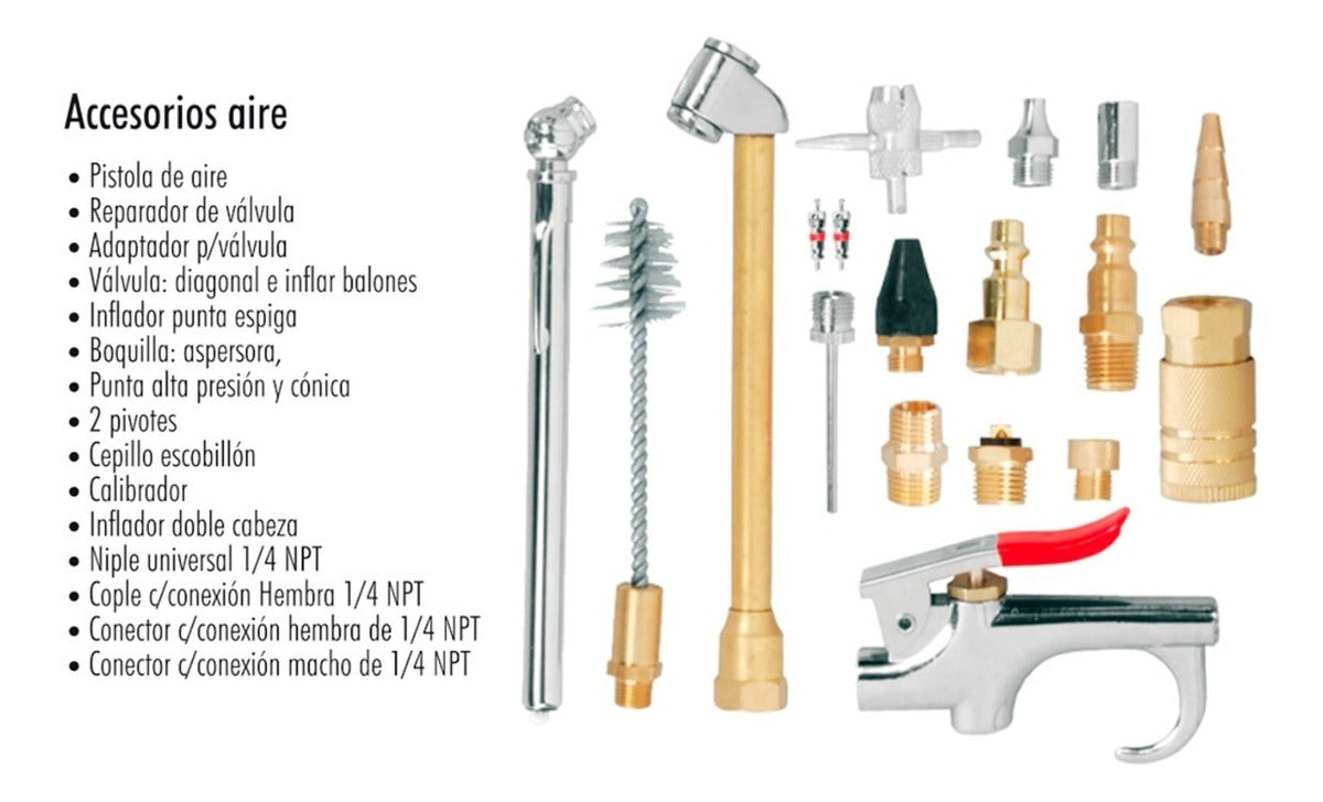 Accesorios Neumaticos De Aire Para Compresor Juego 18 Pzs