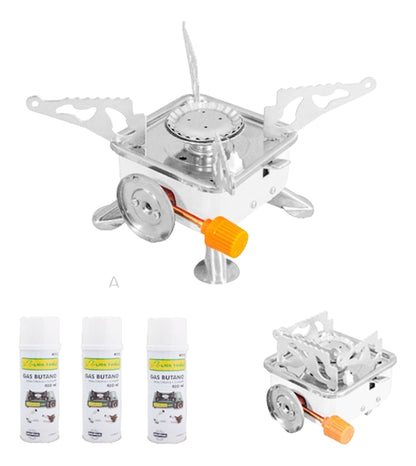 Mini Estufa De Camping Plegable De Acero Inoxidable Ligera