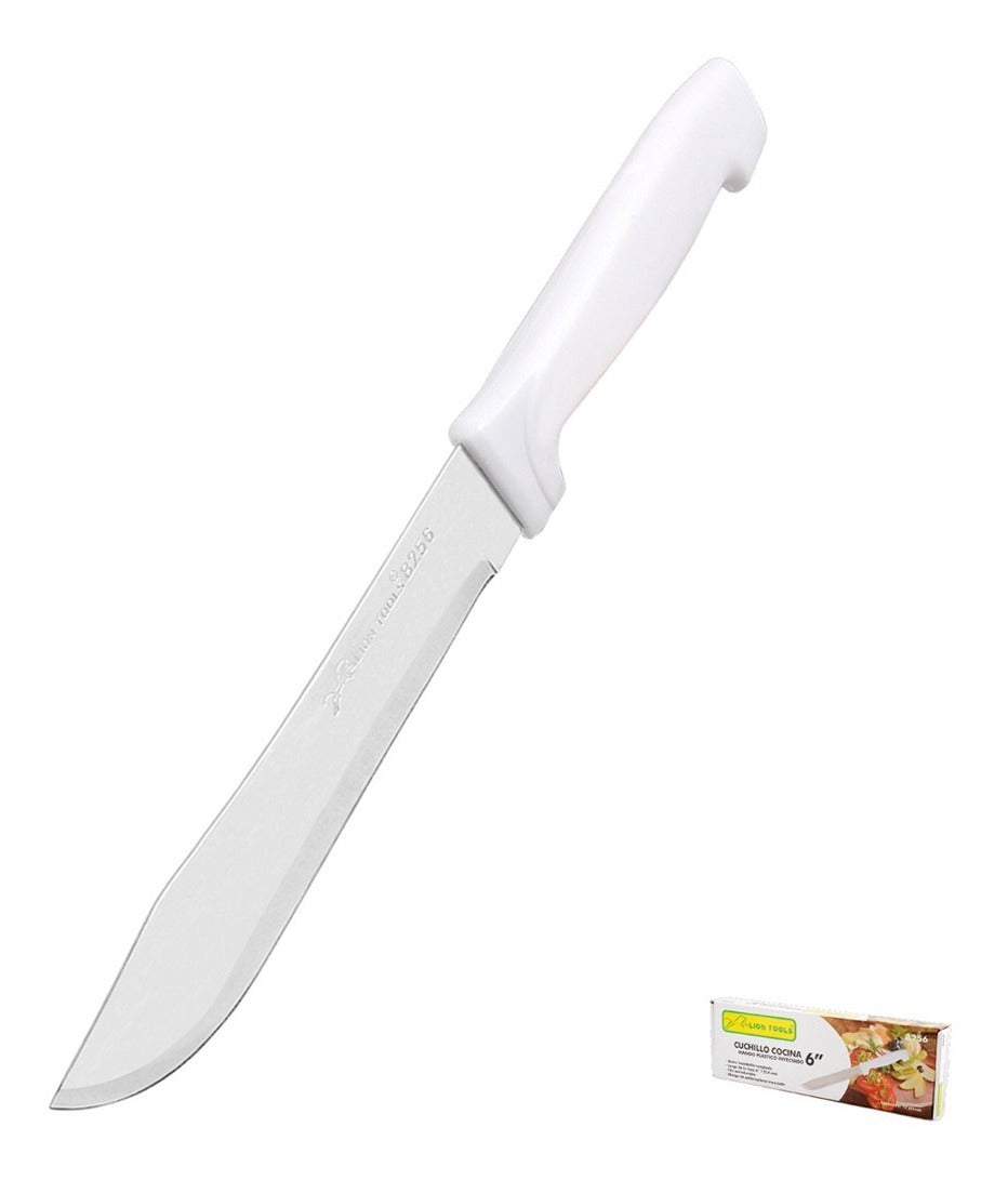 Cuchillo Cocina Filo Extradurable Acero Inoxidable 8   Blanco