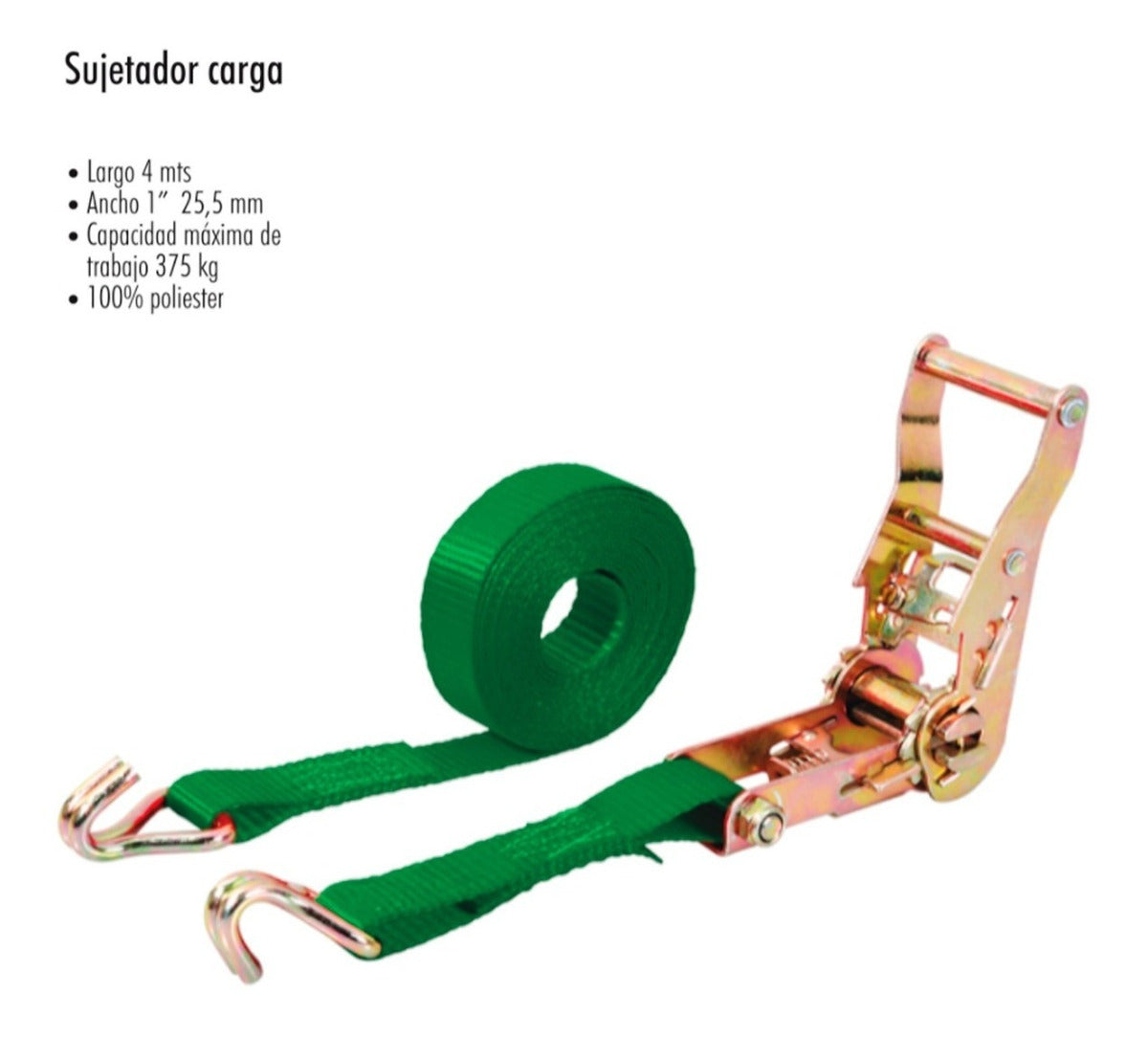Sujetador De Carga Con Matraca Carga Máxima 375kg Largo 4m