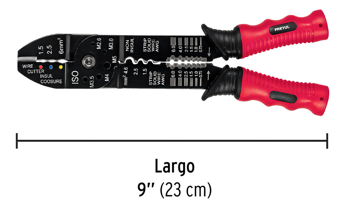 Pinza Pela Cables 9'', 6 Mordazas 22710 Pretul