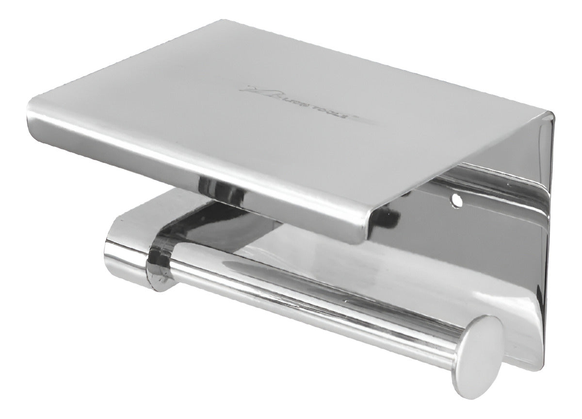 Porta Rollo Con Soporte Acero Inoxidable  Color Gris