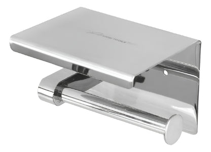 Porta Rollo Con Soporte Acero Inoxidable  Color Gris