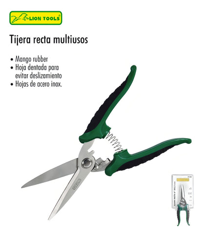 Tijera Recta Multiusos Mango Rubber Hoja Acero Inox 2138
