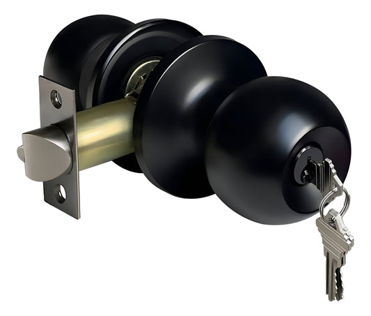 Cerradura Chapa Perilla Bola Negro Mate Puerta Recamara