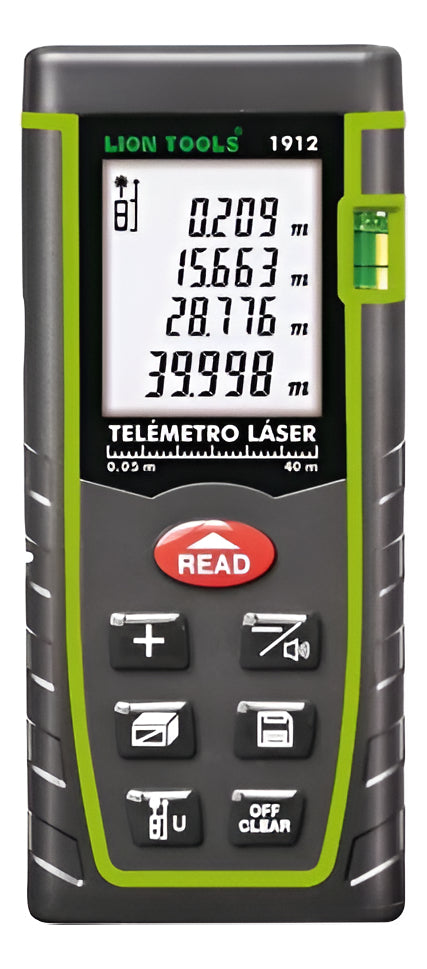 Medidor Láser Rango De 40 Metros Telemetro Lion Tools 1912
