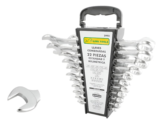 Juego De Llaves Combinadas Mixtas 22 Pz Estandar Milimetrica