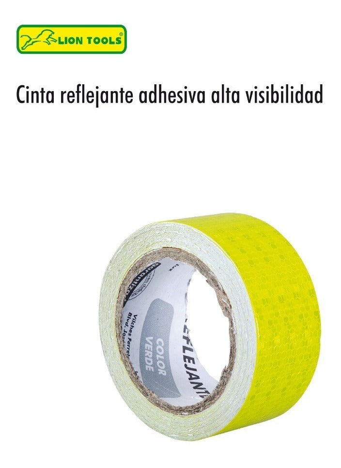 Cinta Reflejante Alta Visibilidad Adhesiva Verde Lion Tools