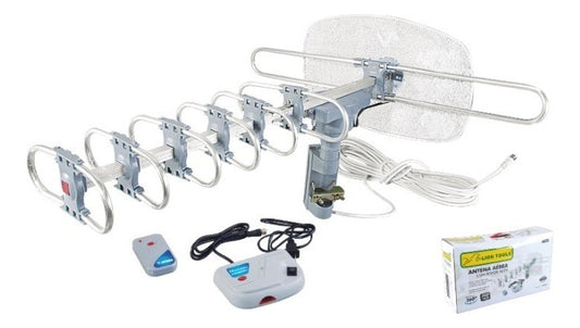 Antena Aérea Giratoria Con Rotor Hdtv Uhf/vhf/fm Lion Tools