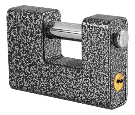 Candado De Hierro 90mm Negro Para Cortina Lion Tools Color Negro y plateado