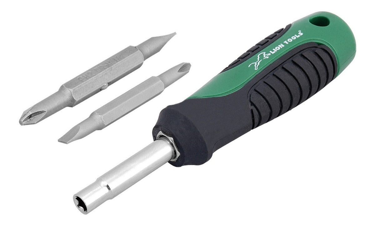 Desarmador 4 Puntas Intercambiables Cruz/plano, Lion Tools