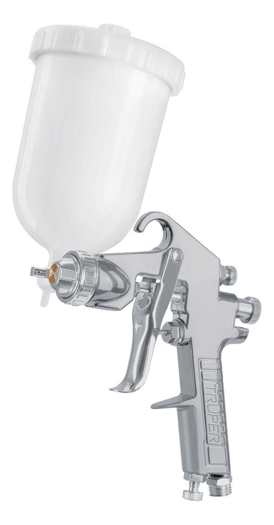 Pistola Pintar Gravedad Vaso Plast. Boq. 1.7mm Truper 101856 Color Gris