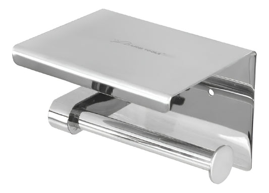 Porta Rollo Con Soporte Acero Inoxidable  Color Gris