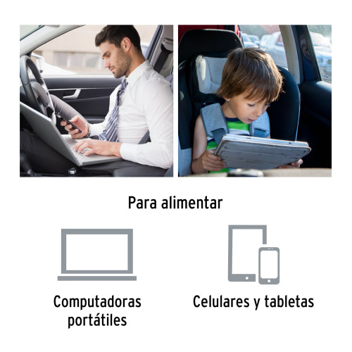 Inversor de corriente de 120w con puertos USB, truper