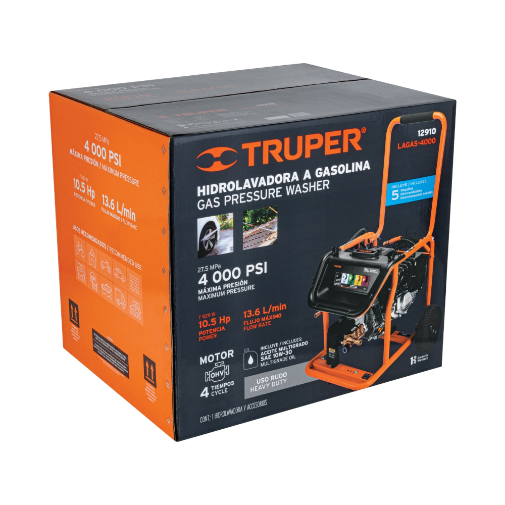 Hidrolavadora con motor a gasolina 10.5 Hp