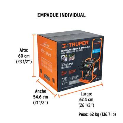 Hidrolavadora con motor a gasolina 10.5 Hp