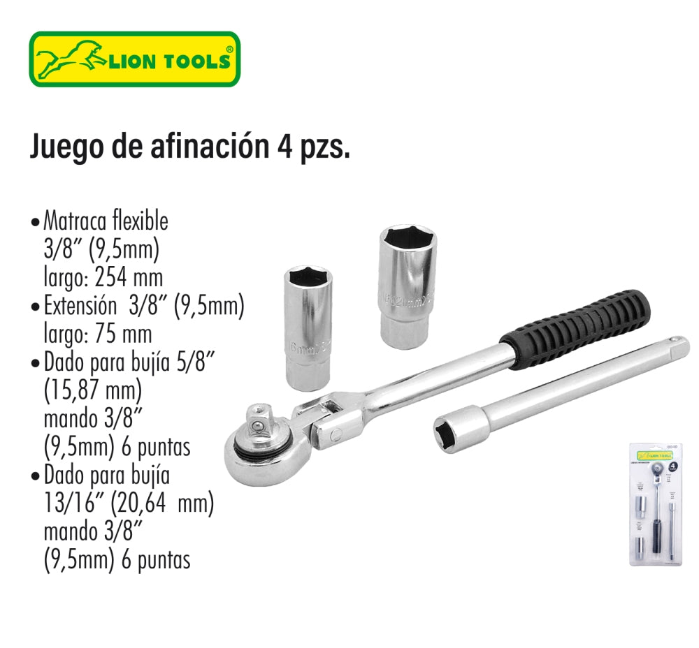 Juego de afinacion mango articulado 4 piezas