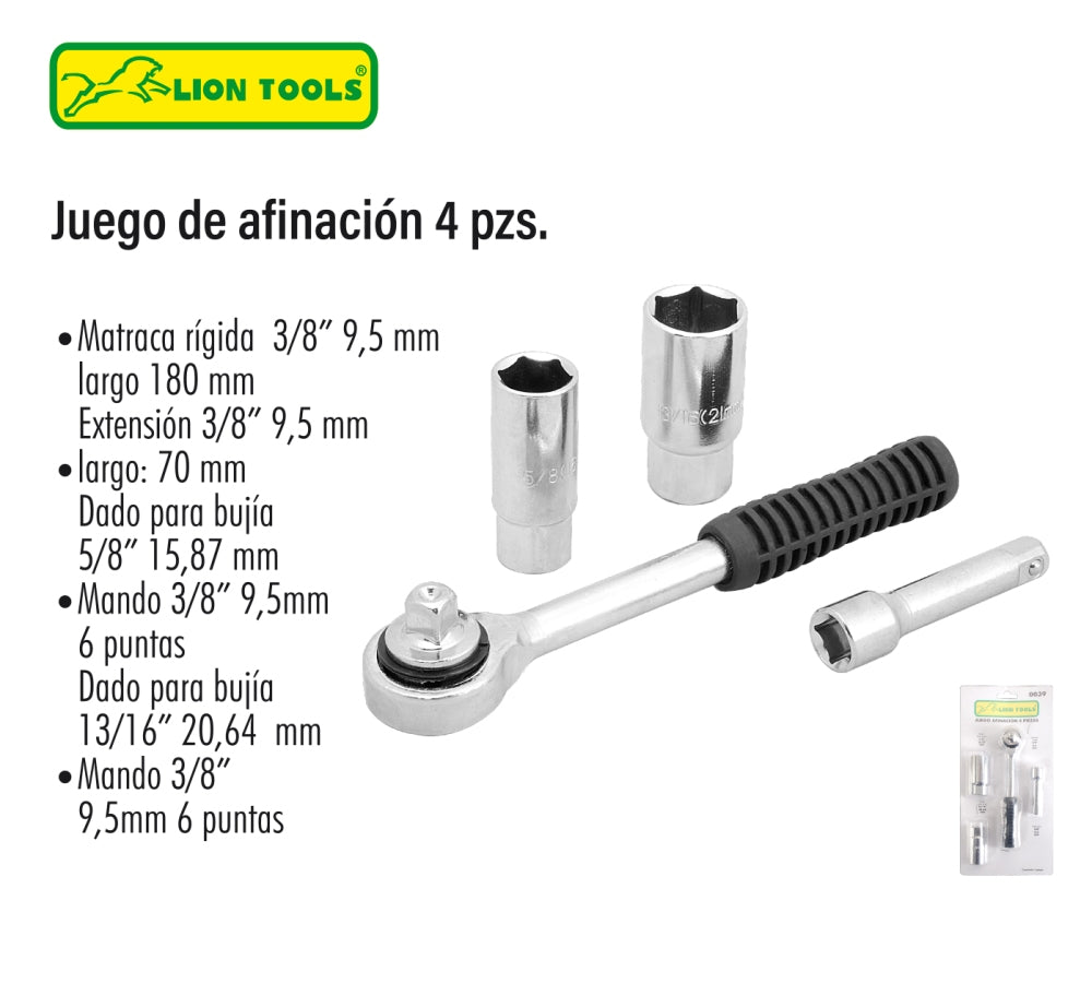 Juego de afinacion mango ridigo 4 piezas